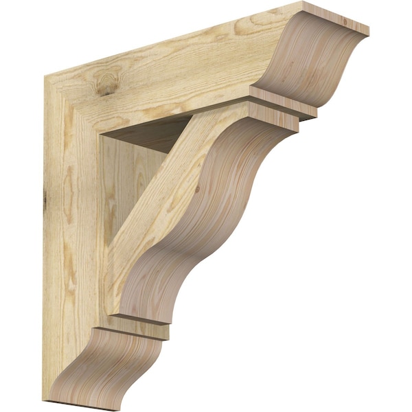 Ekena Millwork Funston Traditional Rough Sawn Bracket w/ Offset Brace, Douglas Fir, 8"W x 26"D x 26"H BKT0806X26X26FST01RDF - main